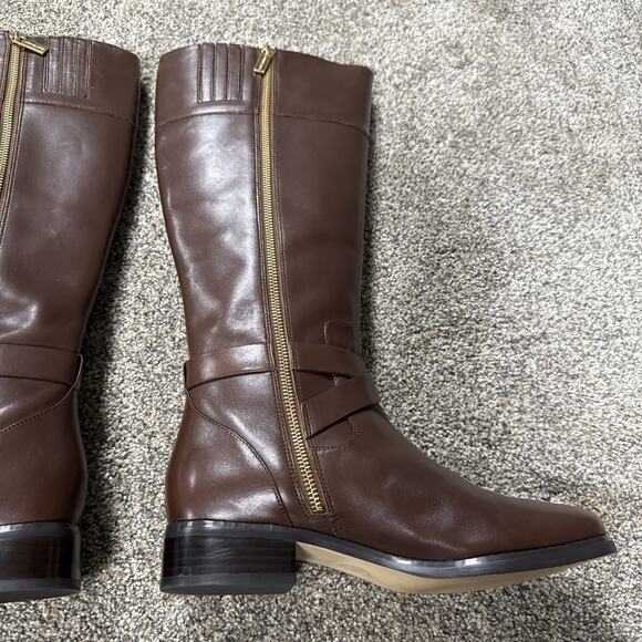 Michael Kors Bryce Brown Size 8M Black Riding Tall Boots Floor sample NWB - Picture 8 of 14